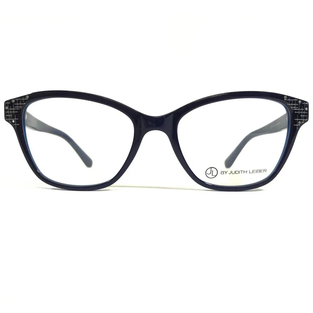 Judith Leiber Eyeglasses Frames JL-3041 Denim Blue Cat Eye Crystals 53-18-140